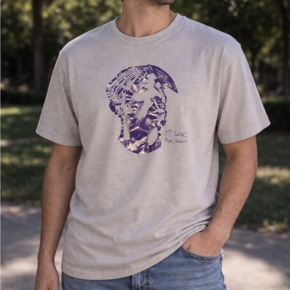 Tupac Shakur Graphic Tee Purple Portrait T-Shirt Rap Hip Hop Streetwear